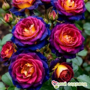 Роза чайно-гибридная Блюбери Пинк